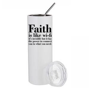 Faith Is Like Wifi Christian Quote Jesus Stainless Steel Tumbler