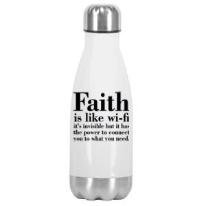 Faith Is Like Wifi Christian Quote Jesus Stainless Steel Insulated Water Bottle