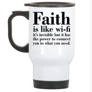 Faith Is Like Wifi Christian Quote Jesus Stainless Steel Travel Mug