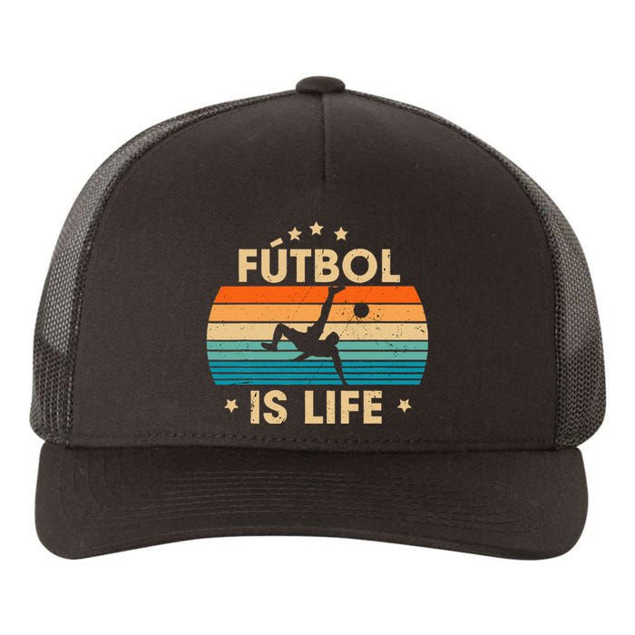 Futbol Is Life Retro Soccer Gift For Player Yupoong Adult 5-Panel Trucker Hat