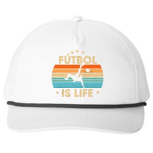 Futbol Is Life Retro Soccer Gift For Player Snapback Five-Panel Rope Hat