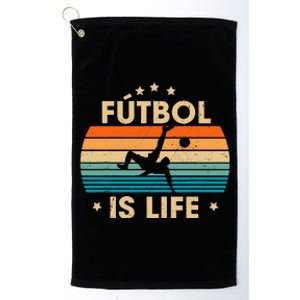 Futbol Is Life Retro Soccer Gift For Player Platinum Collection Golf Towel