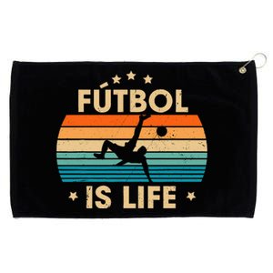 Futbol Is Life Retro Soccer Gift For Player Grommeted Golf Towel