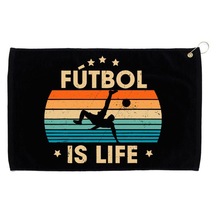 Futbol Is Life Retro Soccer Gift For Player Grommeted Golf Towel