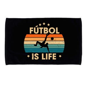 Futbol Is Life Retro Soccer Gift For Player Microfiber Hand Towel