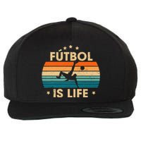 Futbol Is Life Retro Soccer Gift For Player Wool Snapback Cap