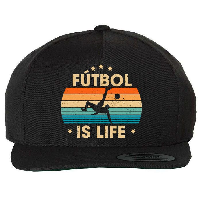 Futbol Is Life Retro Soccer Gift For Player Wool Snapback Cap