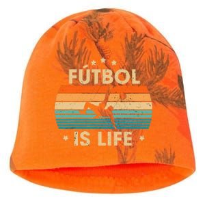 Futbol Is Life Retro Soccer Gift For Player Kati - Camo Knit Beanie