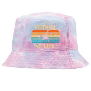 Futbol Is Life Retro Soccer Gift For Player Tie-Dyed Bucket Hat