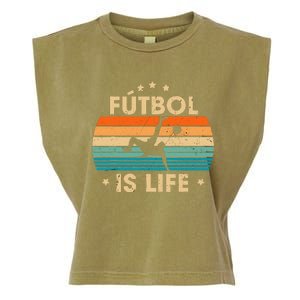 Futbol Is Life Retro Soccer Gift For Player Garment-Dyed Women's Muscle Tee