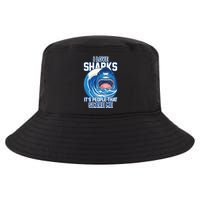 Funny I Love Sharks It's People That Scare Me Cool Comfort Performance Bucket Hat