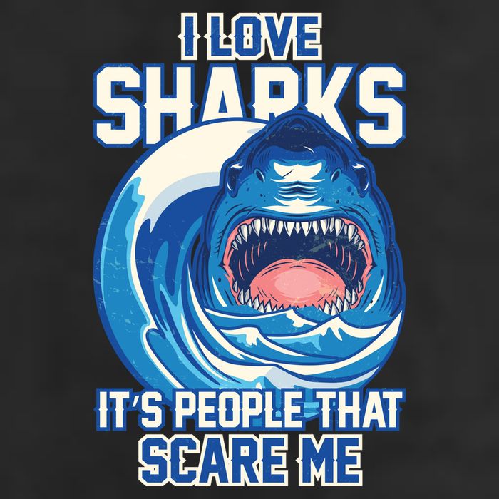Funny I Love Sharks It's People That Scare Me Cool Comfort Performance Bucket Hat