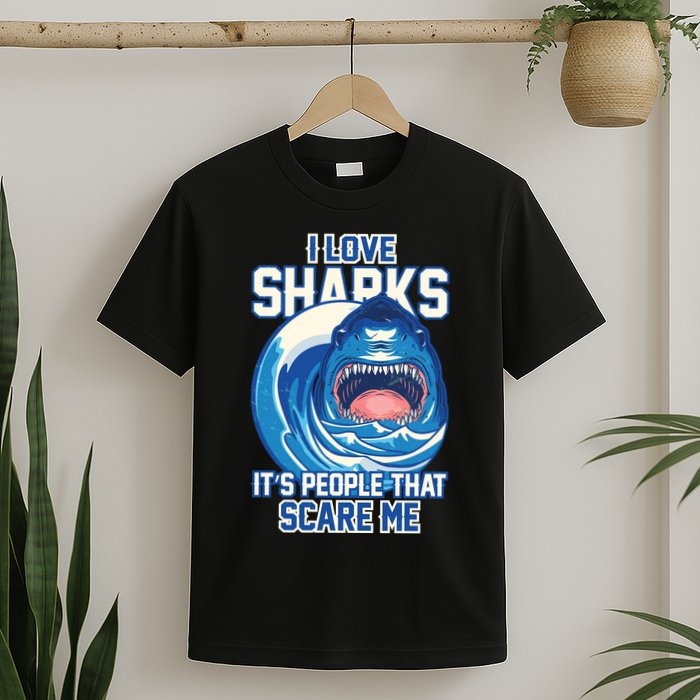 Funny I Love Sharks It's People That Scare Me T-Shirt