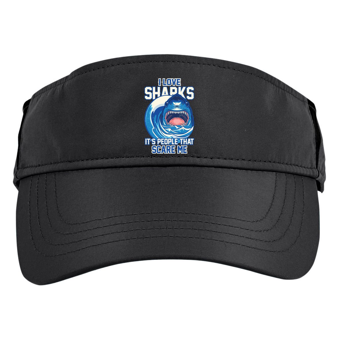 Funny I Love Sharks It's People That Scare Me Adult Drive Performance Visor