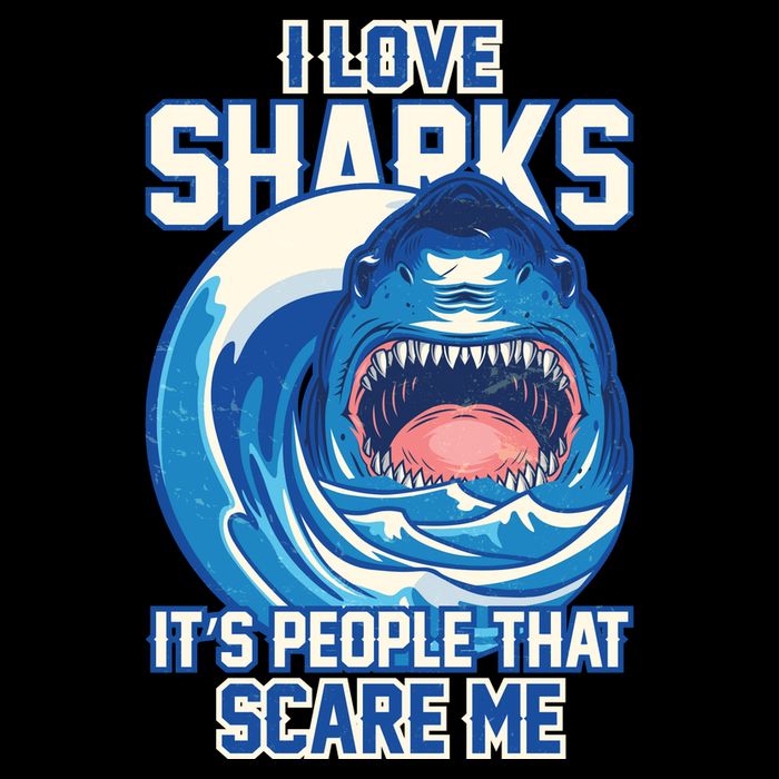 Funny I Love Sharks It's People That Scare Me 16 in Basic Backpack