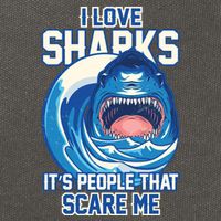 Funny I Love Sharks It's People That Scare Me Cotton Canvas Backpack