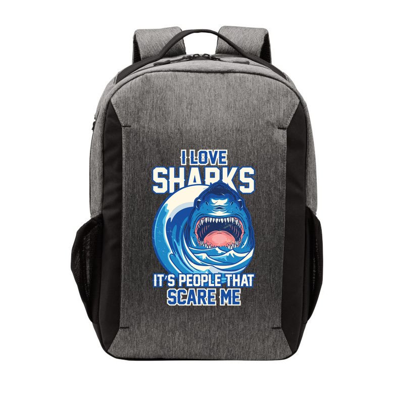 Funny I Love Sharks It's People That Scare Me Vector Backpack