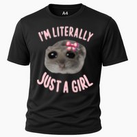 Funny IM Literally Just A Girl Sad Meme Cooling Performance Crew T-Shirt