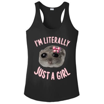 Funny IM Literally Just A Girl Sad Meme Ladies PosiCharge Competitor Racerback Tank