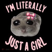 Funny IM Literally Just A Girl Sad Meme Women's V-Neck T-Shirt