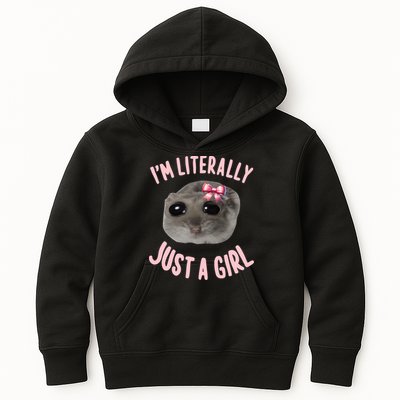 Funny IM Literally Just A Girl Sad Meme Kids Hoodie