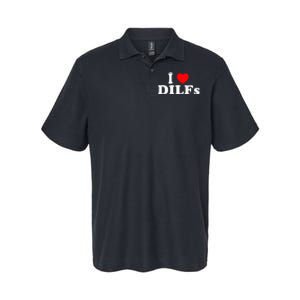 Funny I Love DILFs I Heart DILFs Red Heart Cool Softstyle Adult Sport Polo