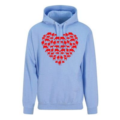 Funny I Love My Cows Lovers Farmers Hearts Valentine's Day Unisex Surf Hoodie