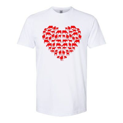 Funny I Love My Cows Lovers Farmers Hearts Valentine's Day Softstyle CVC T-Shirt