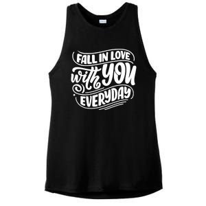 Fall In Love With You Everyday Cute Gift Ladies PosiCharge Tri-Blend Wicking Tank