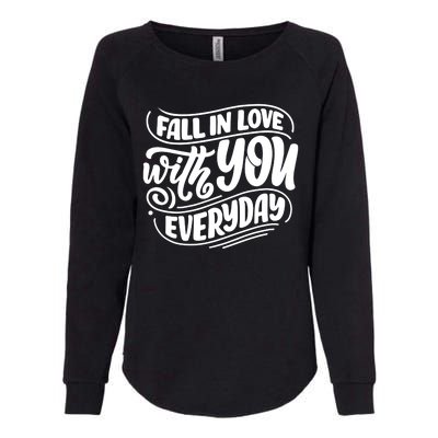 Fall In Love With You Everyday Cute Gift Womens California Wash Sweatshirt