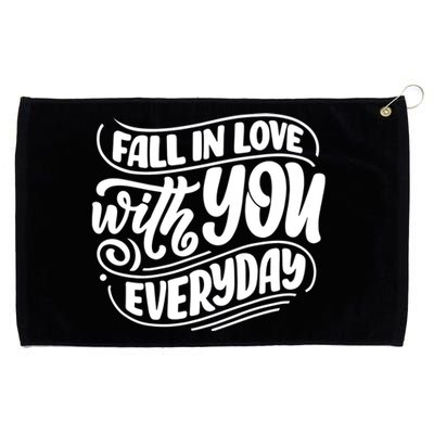 Fall In Love With You Everyday Cute Gift Grommeted Golf Towel