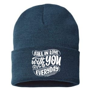 Fall In Love With You Everyday Cute Gift Sustainable Knit Beanie