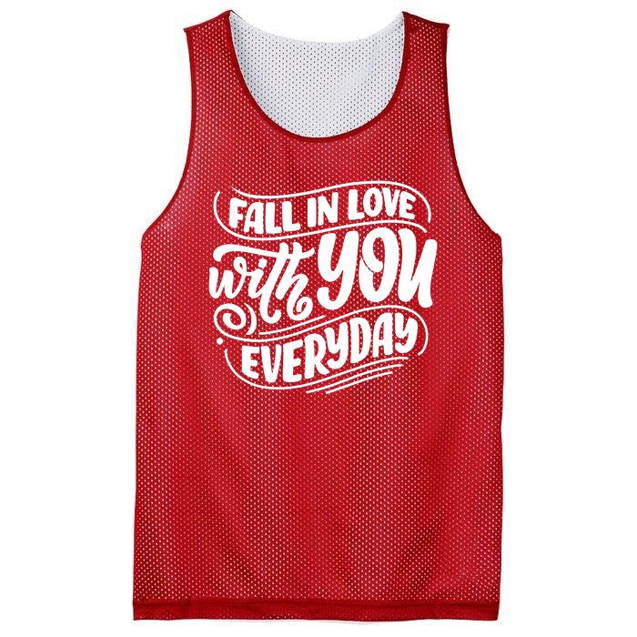 Fall In Love With You Everyday Cute Gift Mesh Reversible Basketball Jersey Tank