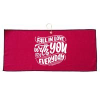 Fall In Love With You Everyday Cute Gift Large Microfiber Waffle Golf Towel