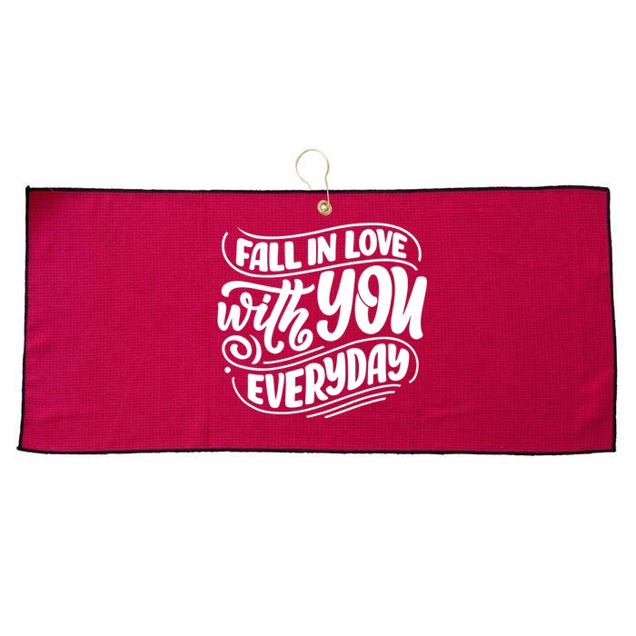 Fall In Love With You Everyday Cute Gift Large Microfiber Waffle Golf Towel