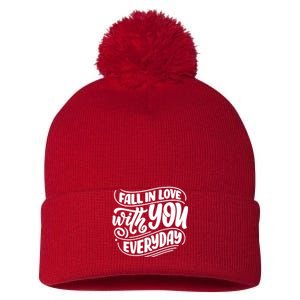 Fall In Love With You Everyday Cute Gift Pom Pom 12in Knit Beanie