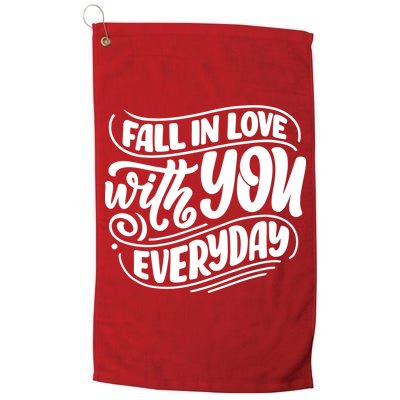 Fall In Love With You Everyday Cute Gift Golf Towel
