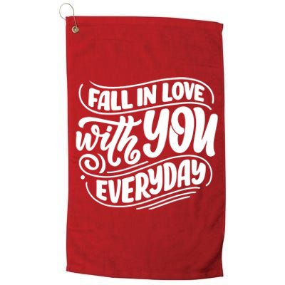 Fall In Love With You Everyday Cute Gift Platinum Collection Golf Towel