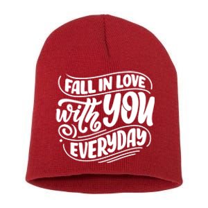 Fall In Love With You Everyday Cute Gift Short Acrylic Beanie