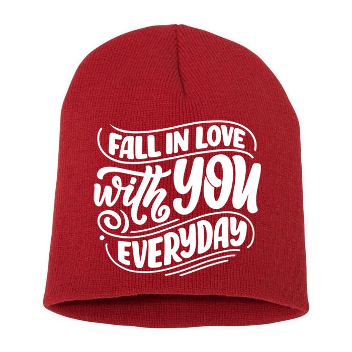 Fall In Love With You Everyday Cute Gift Short Acrylic Beanie