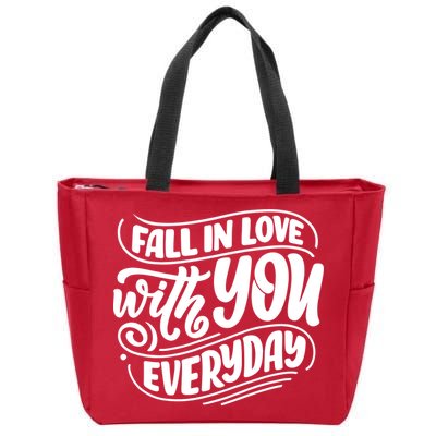 Fall In Love With You Everyday Cute Gift Zip Tote Bag