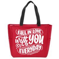 Fall In Love With You Everyday Cute Gift Zip Tote Bag