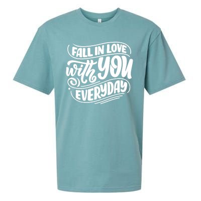 Fall In Love With You Everyday Cute Gift Sueded Cloud Jersey T-Shirt