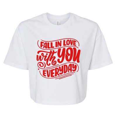 Fall In Love With You Everyday Cute Gift Bella+Canvas Jersey Crop Tee