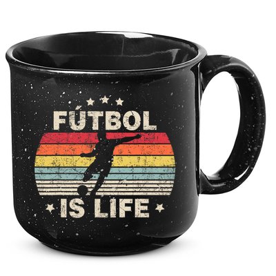 Futbol Is Life Soccer Funny Football Lover Vintage 15oz Campfire Ceramic Mug