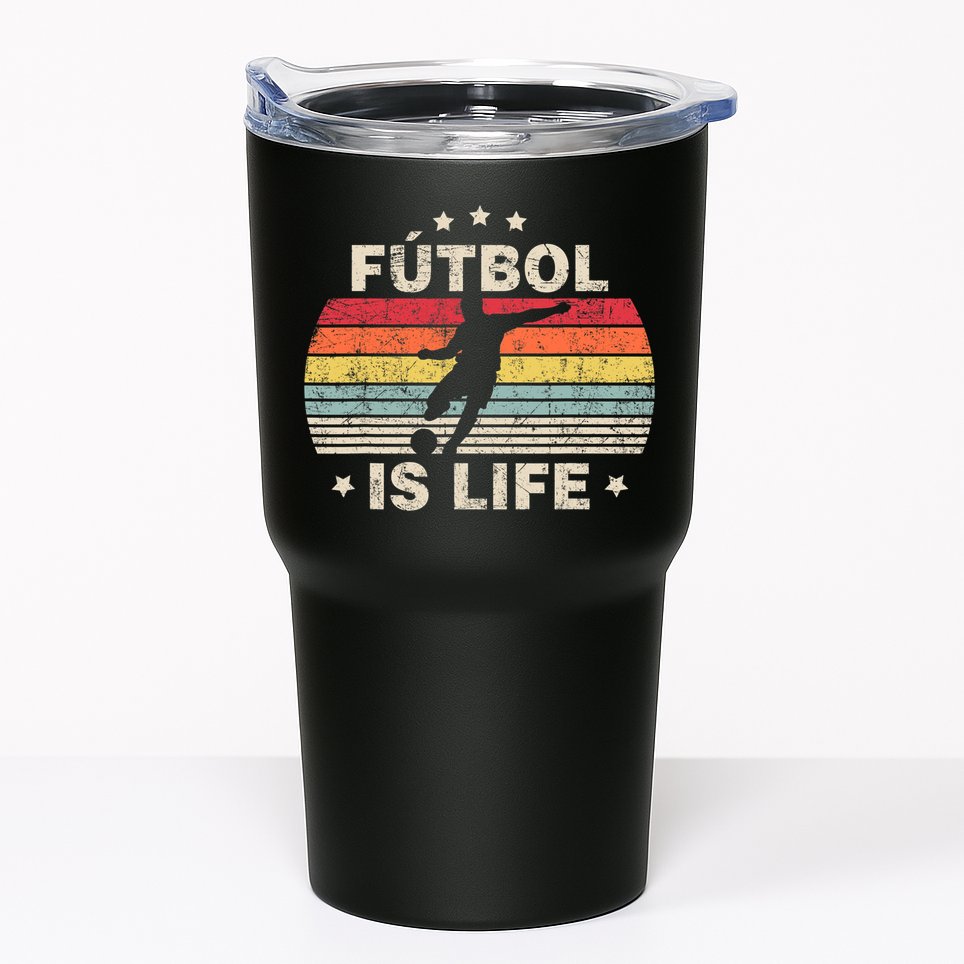 Futbol Is Life Soccer Funny Football Lover Vintage Tumbler