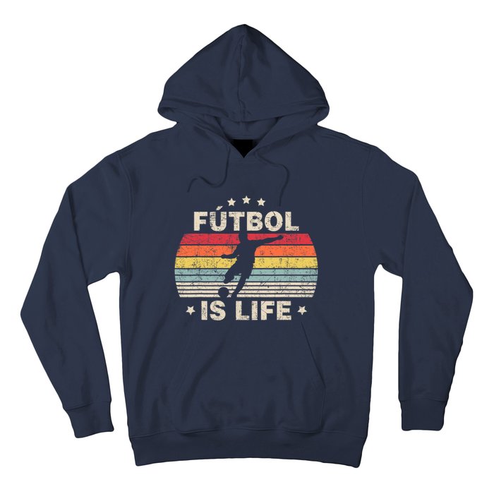 Futbol Is Life Soccer Funny Football Lover Vintage Hoodie