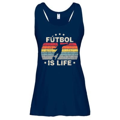 Futbol Is Life Soccer Funny Football Lover Vintage Ladies Essential Flowy Tank