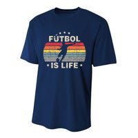 Futbol Is Life Soccer Funny Football Lover Vintage Performance Sprint T-Shirt