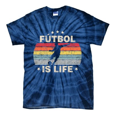 Futbol Is Life Soccer Funny Football Lover Vintage Tie-Dye T-Shirt